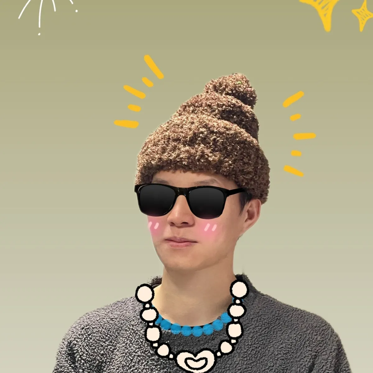 微信图片_20260103234120_1531_59 Cute "Poop" Plush Hat, Slim-Fit Winter Knit Beanie, Warm Wool Cap - Image 1